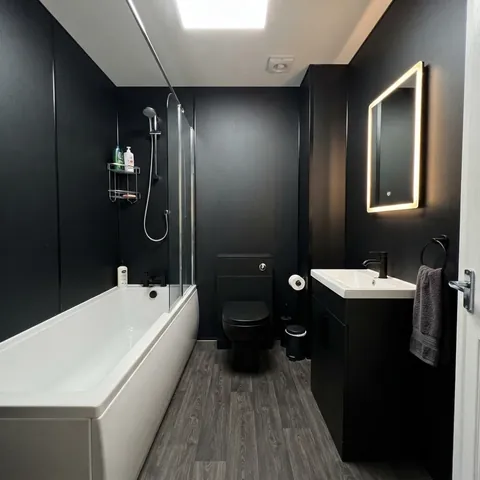All-Black finish — Thistle Property Care bathroom installation Glasgow